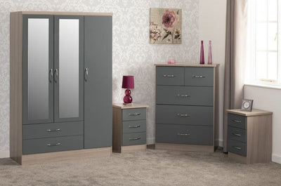 Grey Gloss 4 Piece Bedroom Set