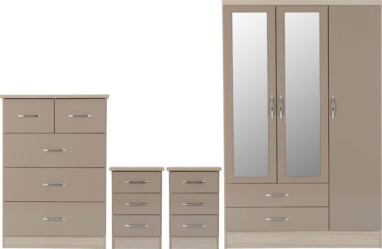 Oyster Gloss 4 Piece Bedroom Set