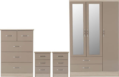 Oyster Gloss 4 Piece Bedroom Set