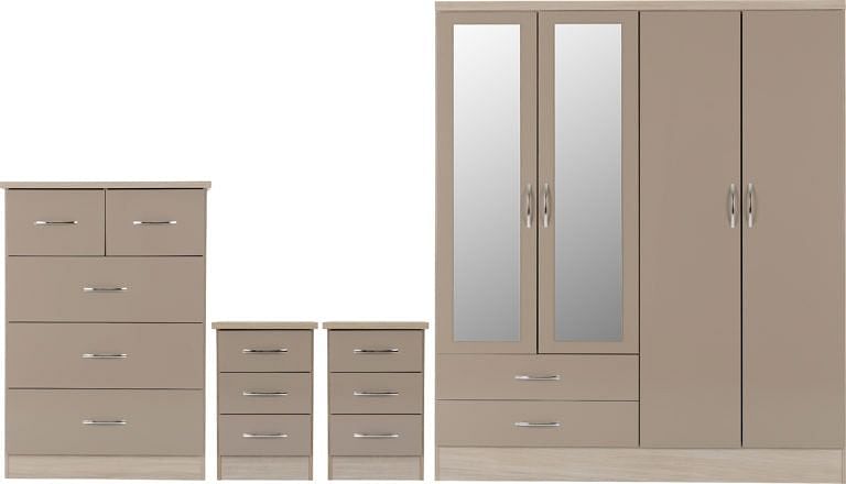  4 Piece Bedroom Set Oyster Gloss