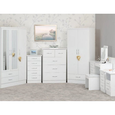 Nevada White Gloss 6 Drawer Chest