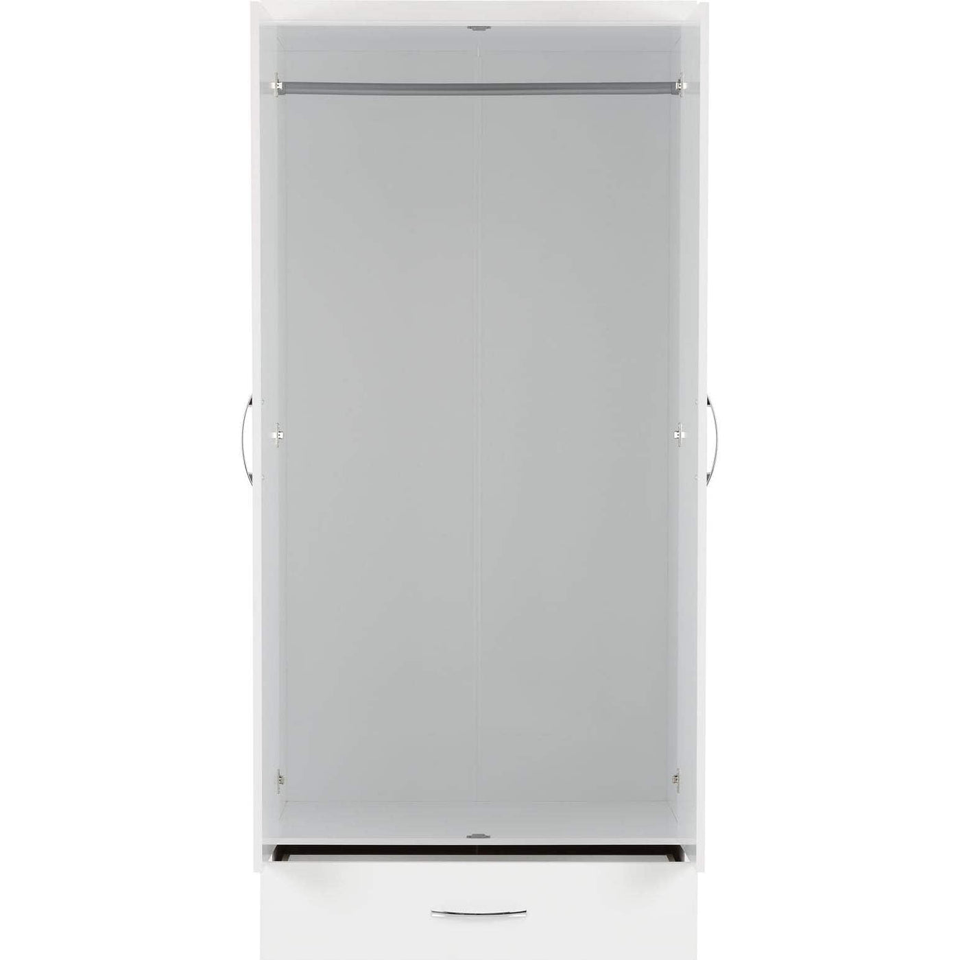 Nevada White Gloss 2 Door Mirrored Wardrobe