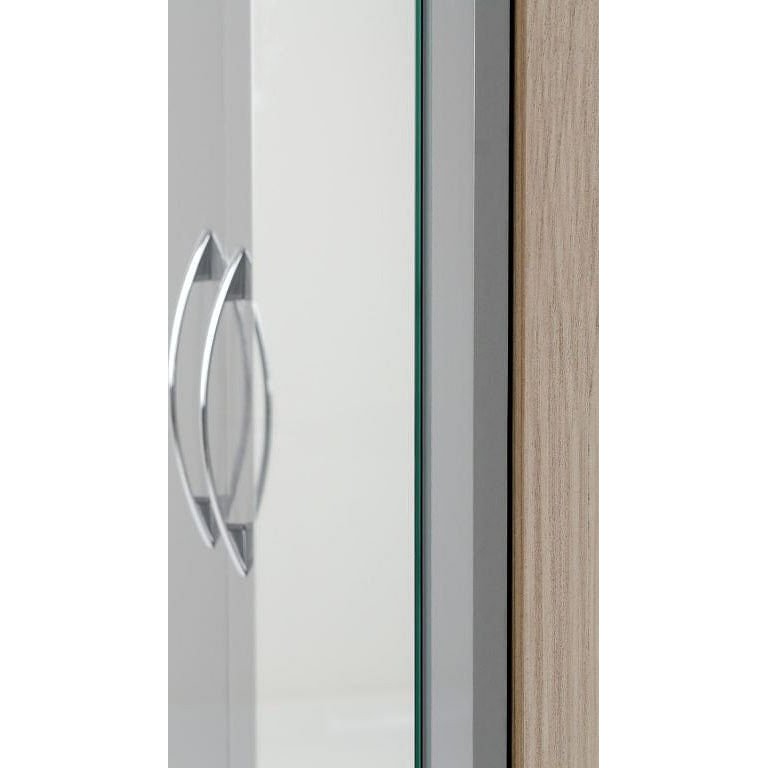 Nevada Grey Gloss 2 Door Mirrored Wardrobe