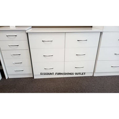 Nevada White Gloss 6 Drawer Chest