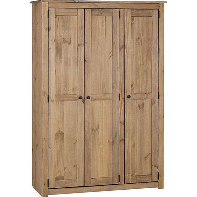 Panama 3 Door Pine Wardrobe