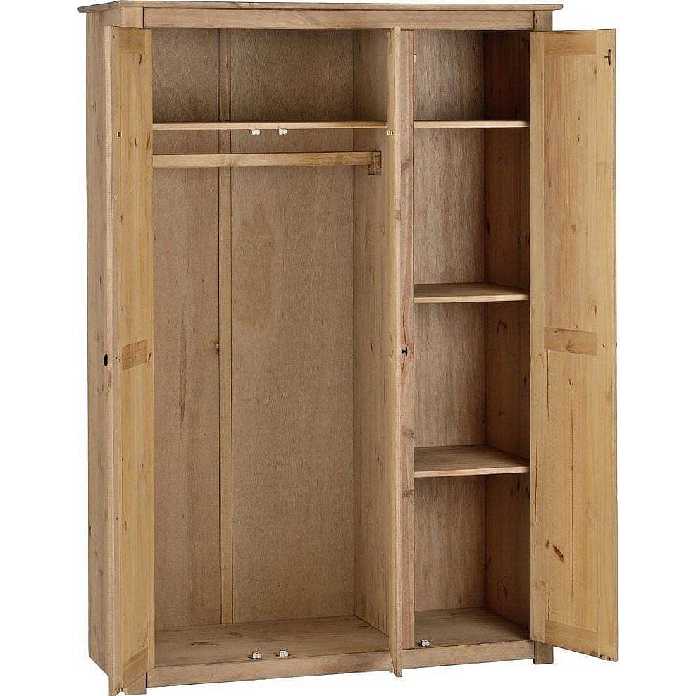 Panama 3 Door Pine Wardrobe