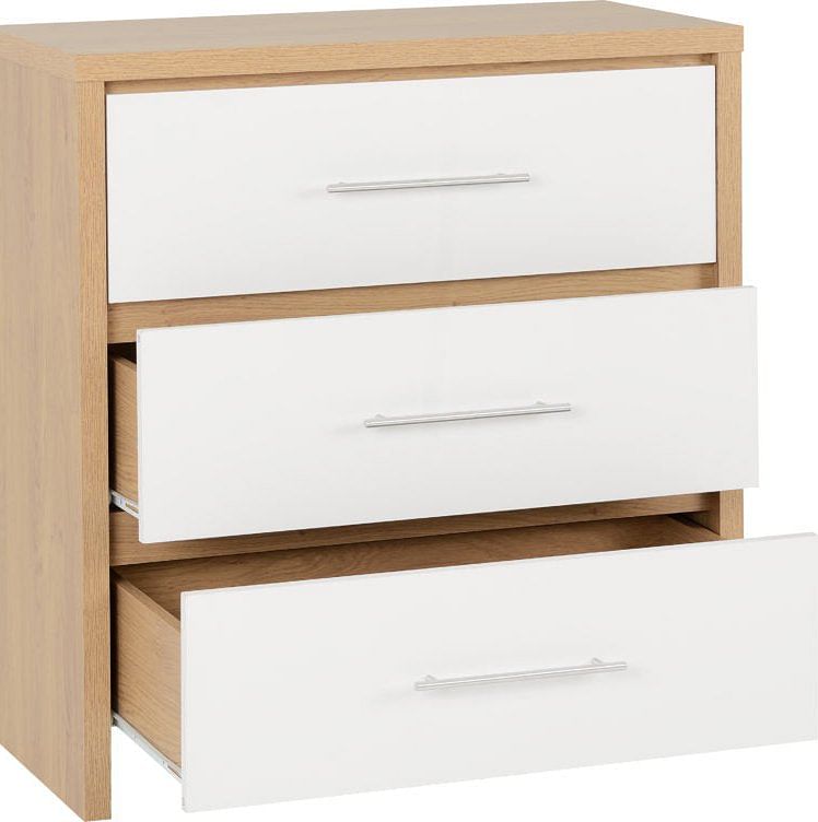 Seville 3 Drawer Gloss White Chest