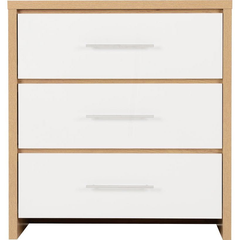 Seville 3 Drawer Gloss White Chest