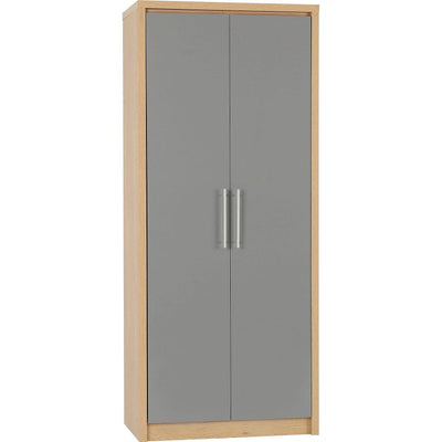 Seville Grey Gloss and Oak Wardrobe