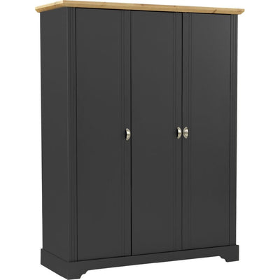 Toledo 3 Door Wardrobe Grey & Oak