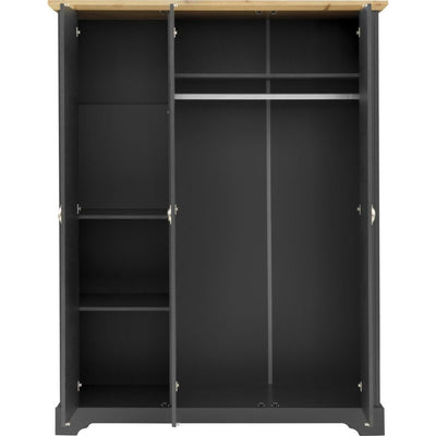 Toledo 3 Door Wardrobe Grey & Oak