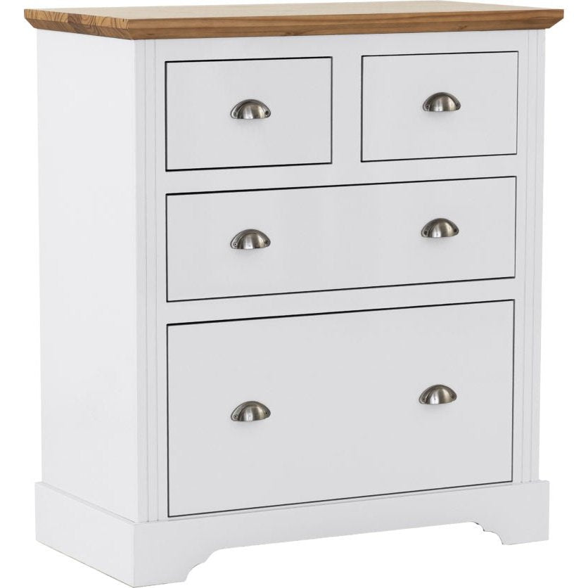 Toledo 2+2 Drawer Chest White & Oak