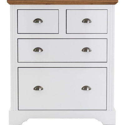 Toledo 2+2 Drawer Chest White & Oak