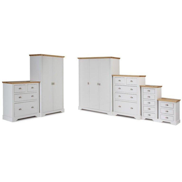 Toledo Narrow 5 Drawer Chest White & Oak