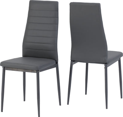 Abbey Dining Chairs Set of 2 Chairs Grey