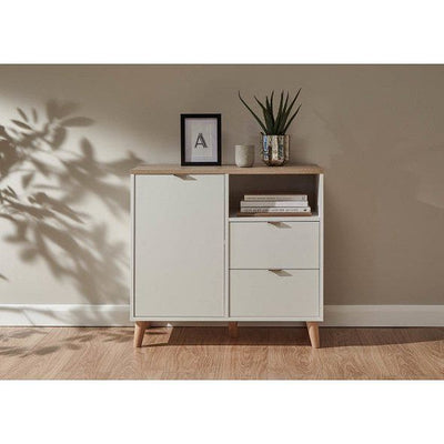 ALMA cOMPACT SIDEBOARD WHITE/OAK