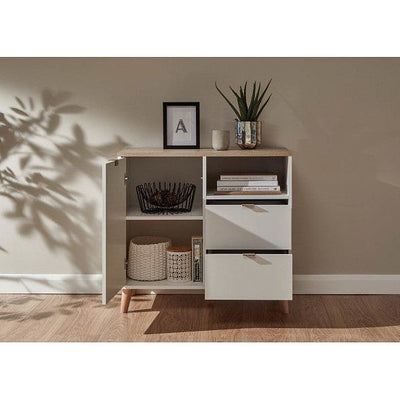 ALMA cOMPACT SIDEBOARD WHITE/OAK