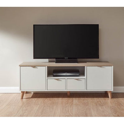 LARGE TV UNIT WHITE/OAK