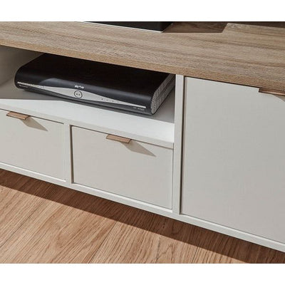 LARGE TV UNIT WHITE/OAK