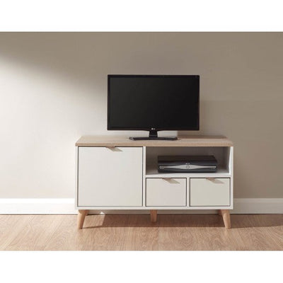 SMALL TV UNIT WHITE/OAK