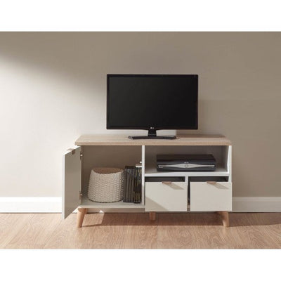 SMALL TV UNIT WHITE/OAK