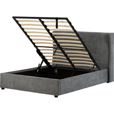 Amelia Grey Fabric Ottoman Bed