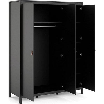 Barcelona Black 3 Door Wardrobe