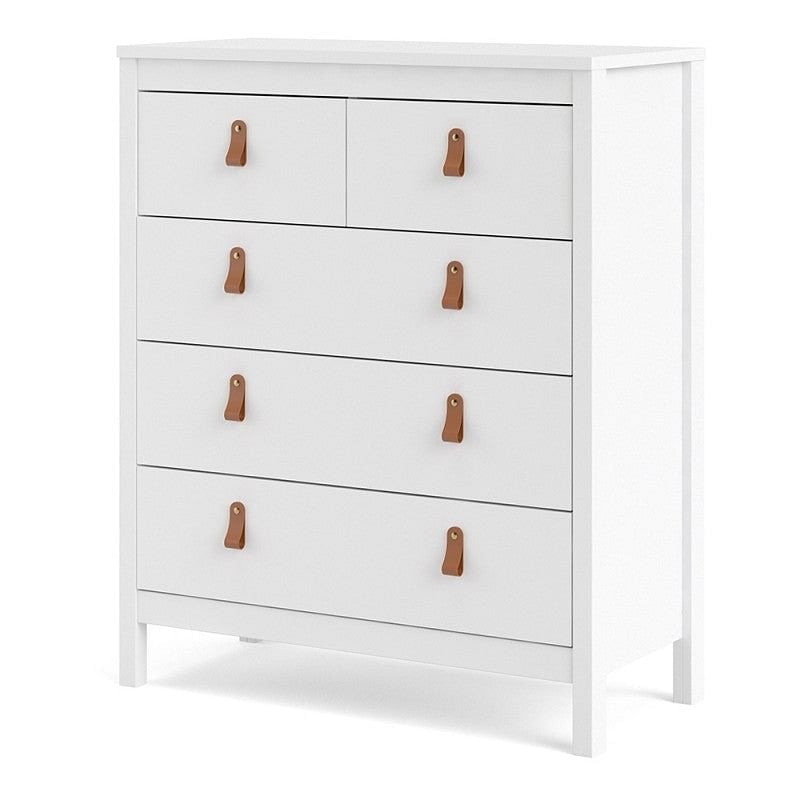 Barcelona White 3+2 Drawer Chest