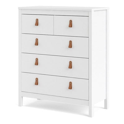 Barcelona White 3+2 Drawer Chest