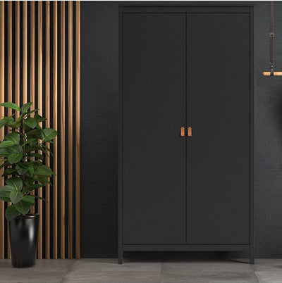 Barcelona Black 2 Door Wardrobe