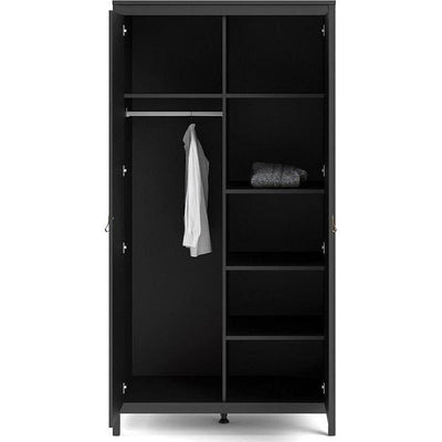 Barcelona Black 2 Door Wardrobe