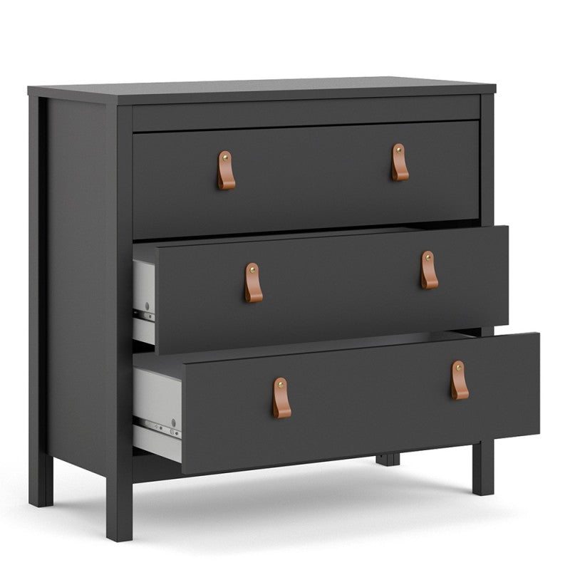 Barcelona Black 3 Drawer Chest