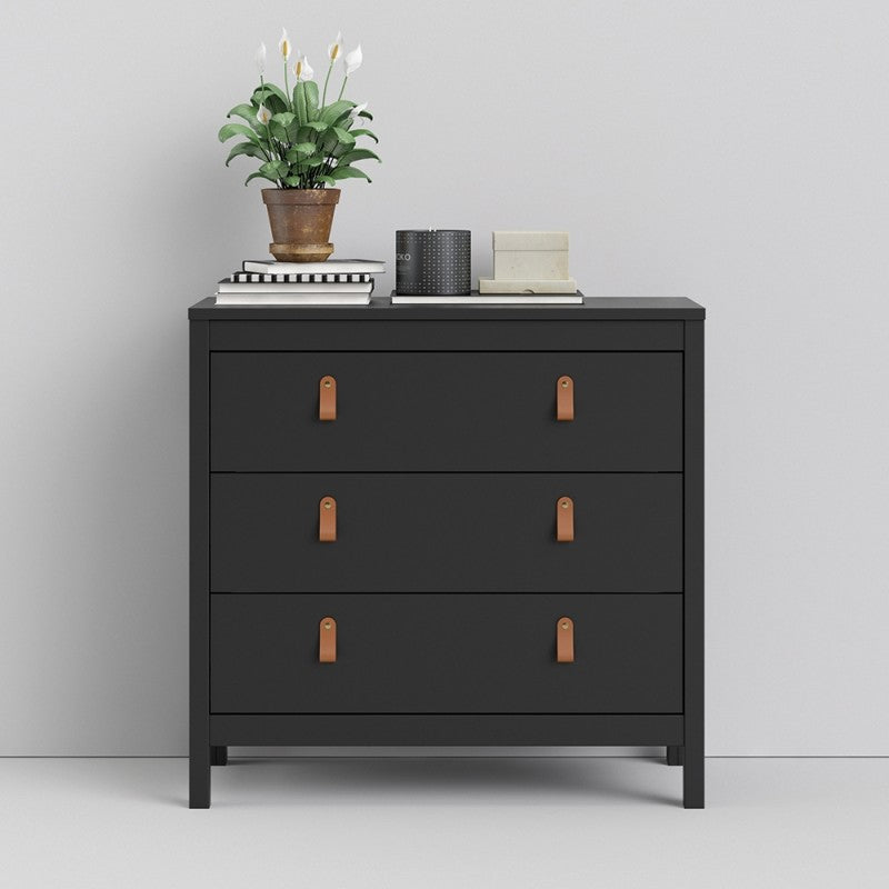 Barcelona Black 3 Drawer Chest