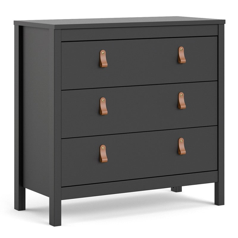 Barcelona Black 3 Drawer Chest