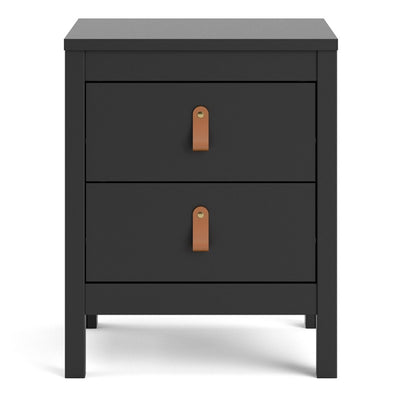 Black 2 Drawer Bedside