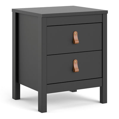 Black 2 Drawer Bedside