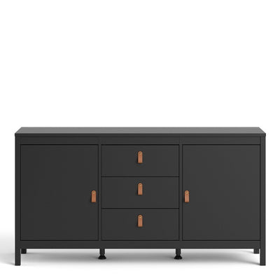 Barcelona Black 2 Door 3 Drawer Sideboard