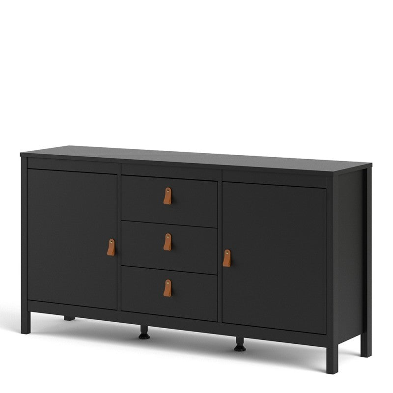 Barcelona Black 2 Door 3 Drawer Sideboard