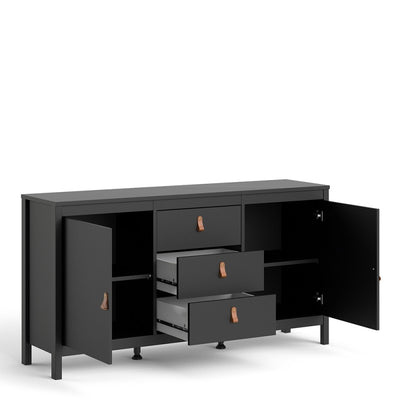 Barcelona Black 2 Door 3 Drawer Sideboard