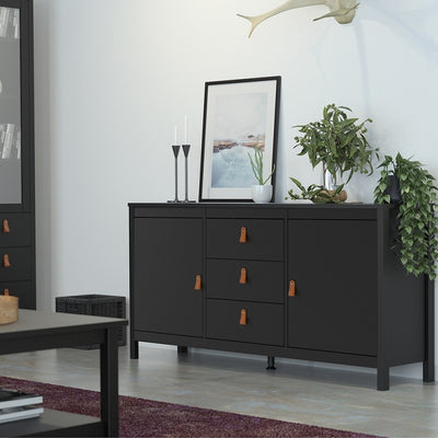 Barcelona Black 2 Door 3 Drawer Sideboard