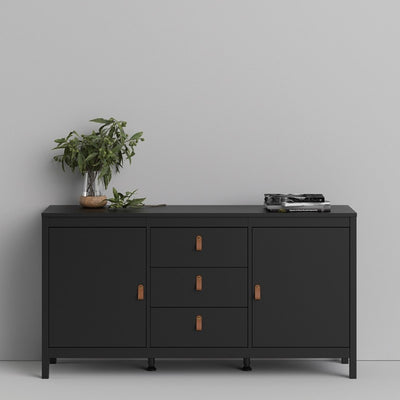 Barcelona Black 2 Door 3 Drawer Sideboard