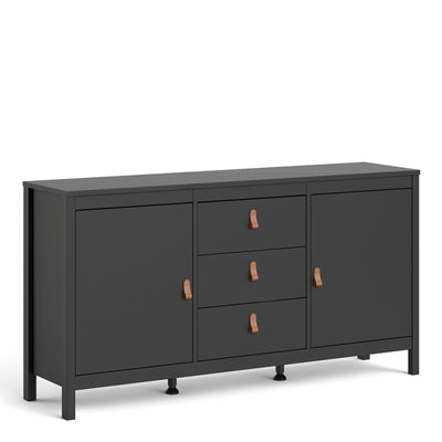 Barcelona Black 2 Door 3 Drawer Sideboard