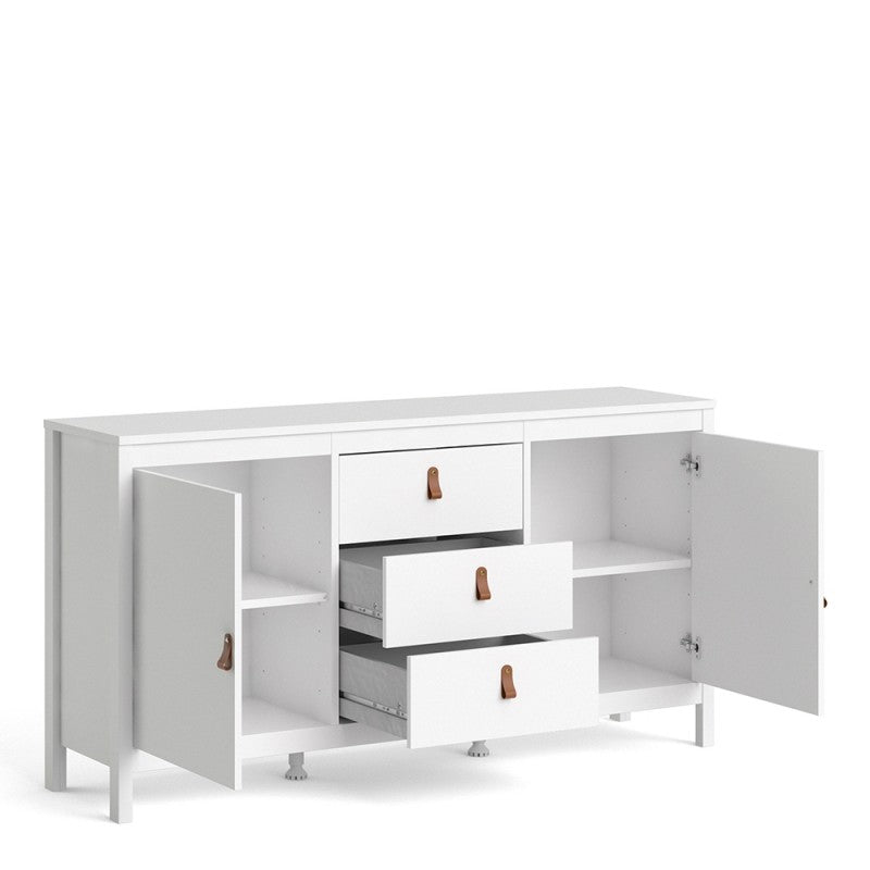 Barcelona White 2 Door 3 Drawer Sideboard