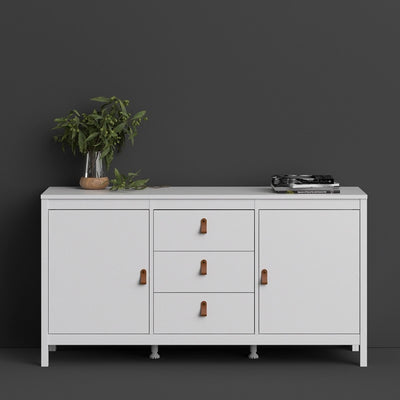 Barcelona White 2 Door 3 Drawer Sideboard