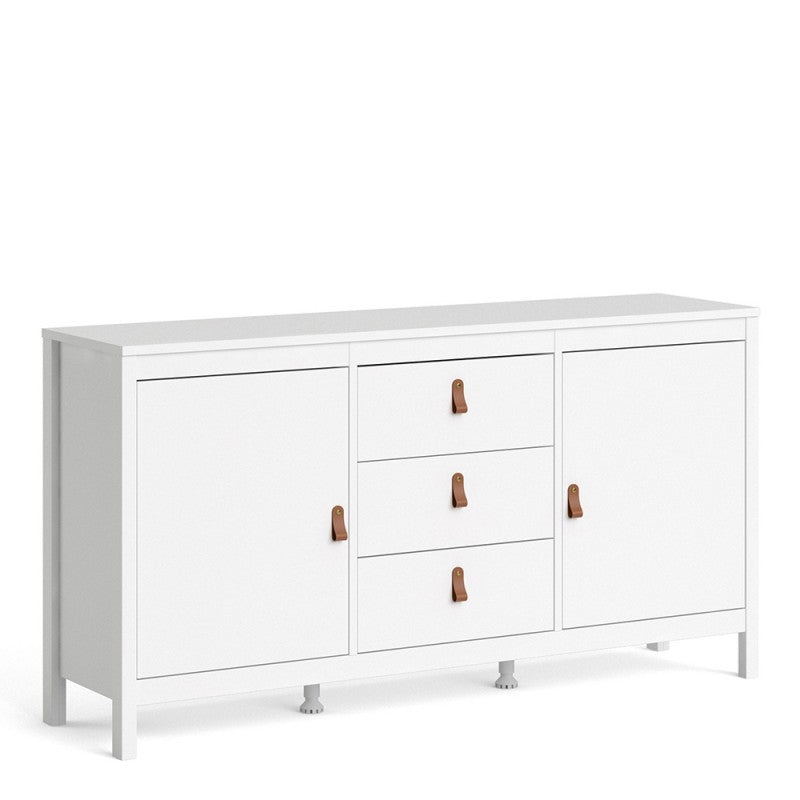 Barcelona White 2 Door 3 Drawer Sideboard