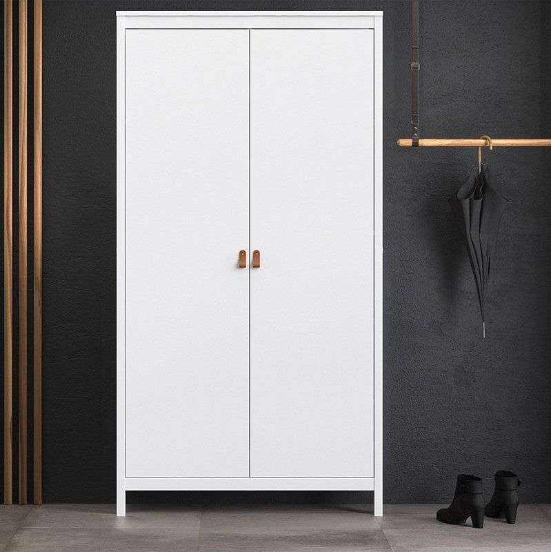 Barcelona White 2 Door Wardrobe