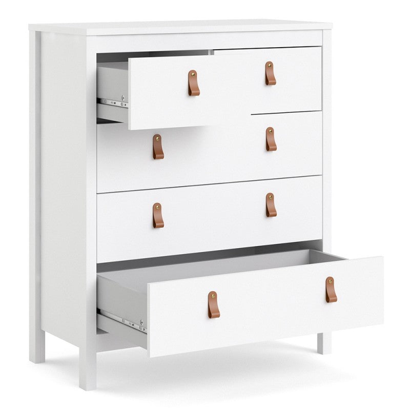 Barcelona White 3+2 Drawer Chest