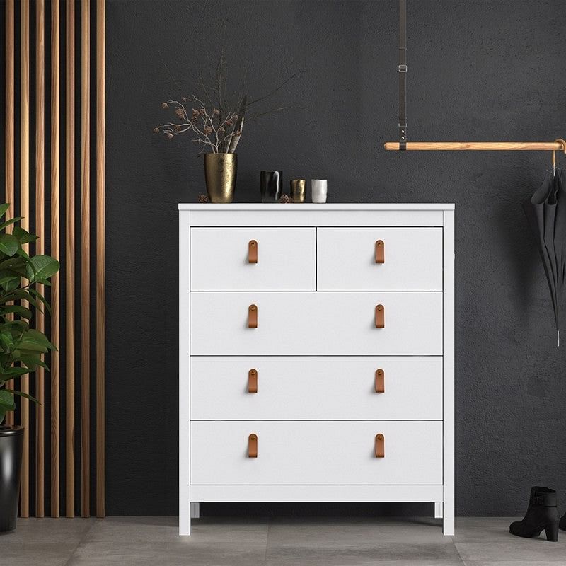 Barcelona White 3+2 Drawer Chest