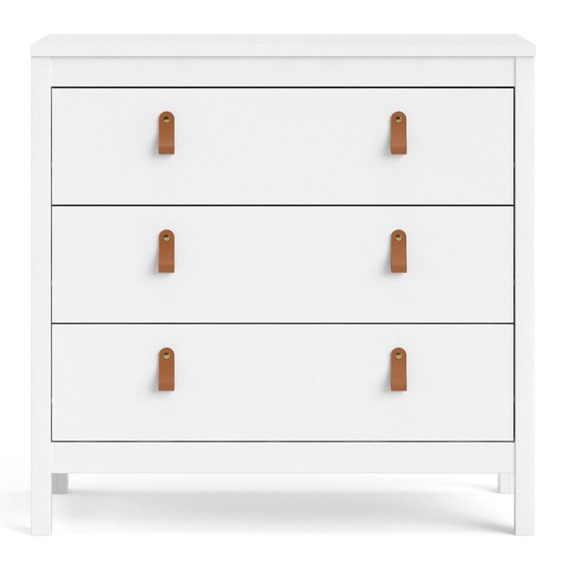 Barcelona White 3 Drawer Chest