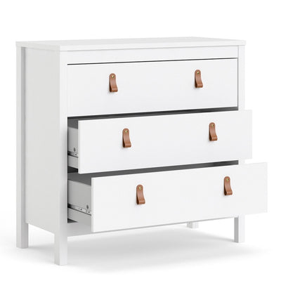 Barcelona White 3 Drawer Chest